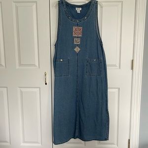 Denim jumper. Maxi style. Size L